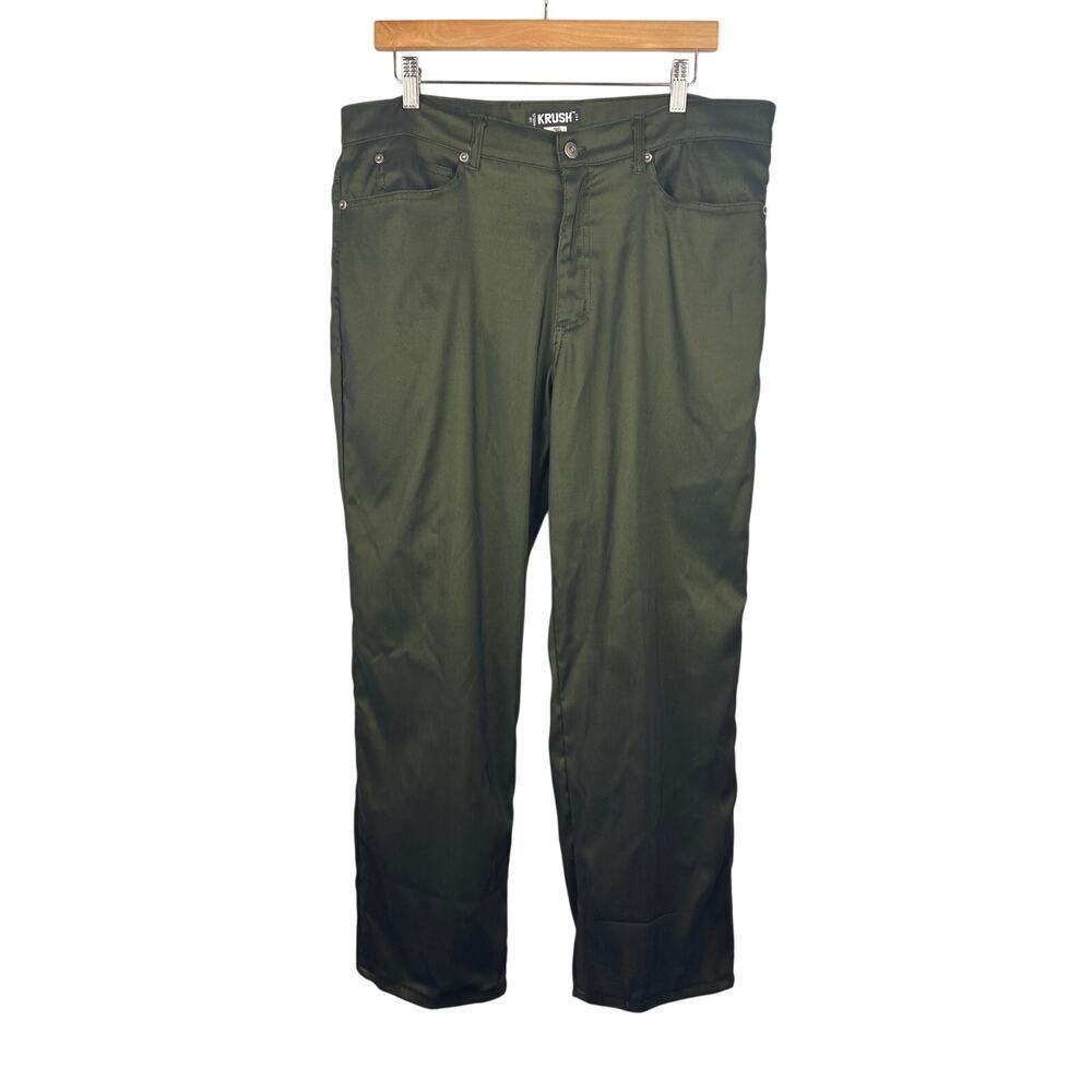 Men’s Krush Size 36 Green Duo-Chrome Dress Pants Vintage Funky Retro Pants